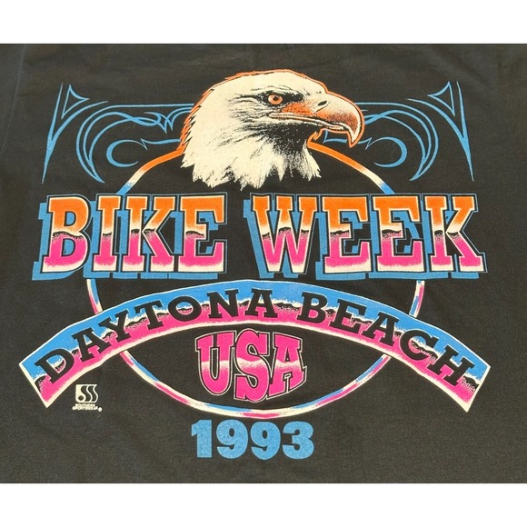 VTG Daytona Beach Bike Week T Shirt‎ Mens Small DS Single Stitch 1993 Eagle 52nd - Picture 3 of 10